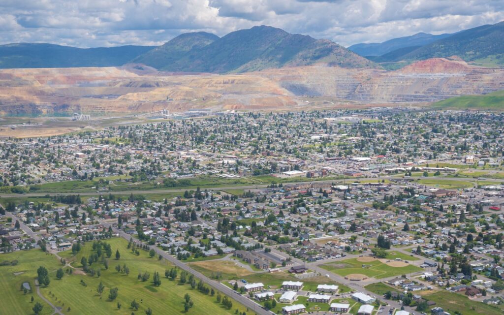 Aerial View of Butte Montana