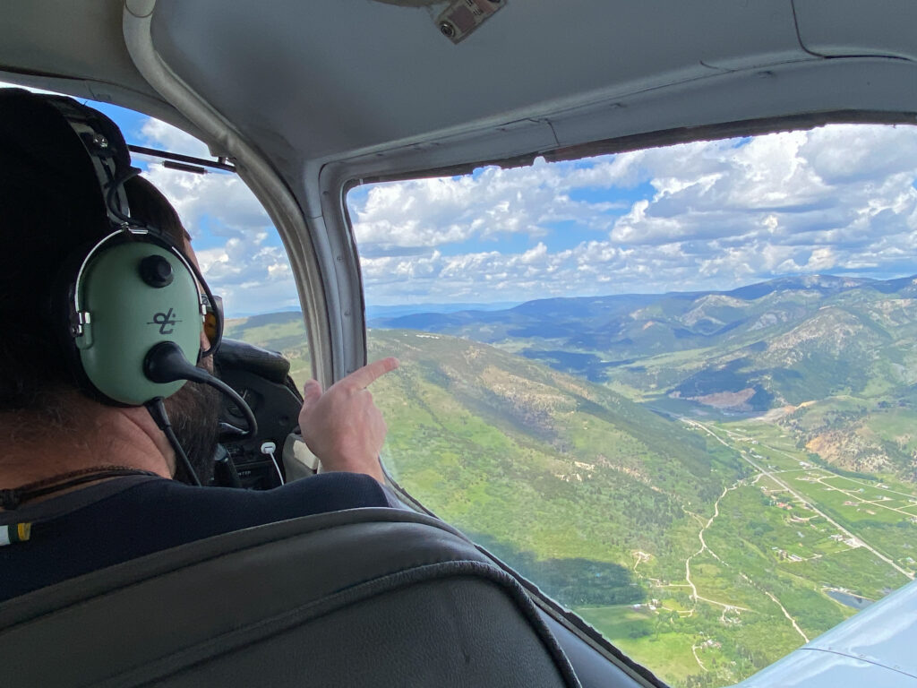 A guest of Pintler Scenic Flight Tours points out something interesting