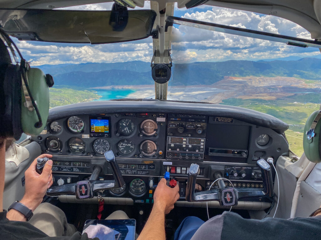 Interior of the piper arrow airplane