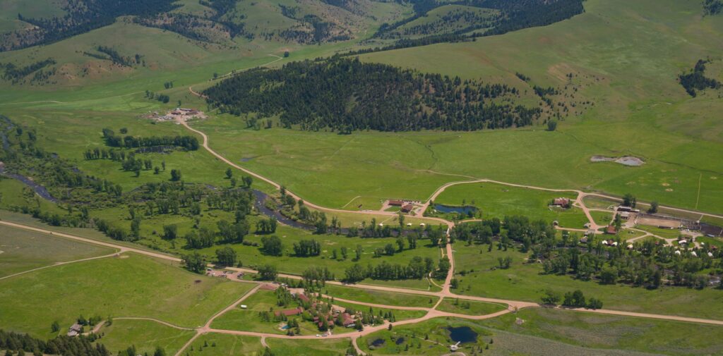 Aerial View of the Ranch at Rock Creek by Philipsburg Montana